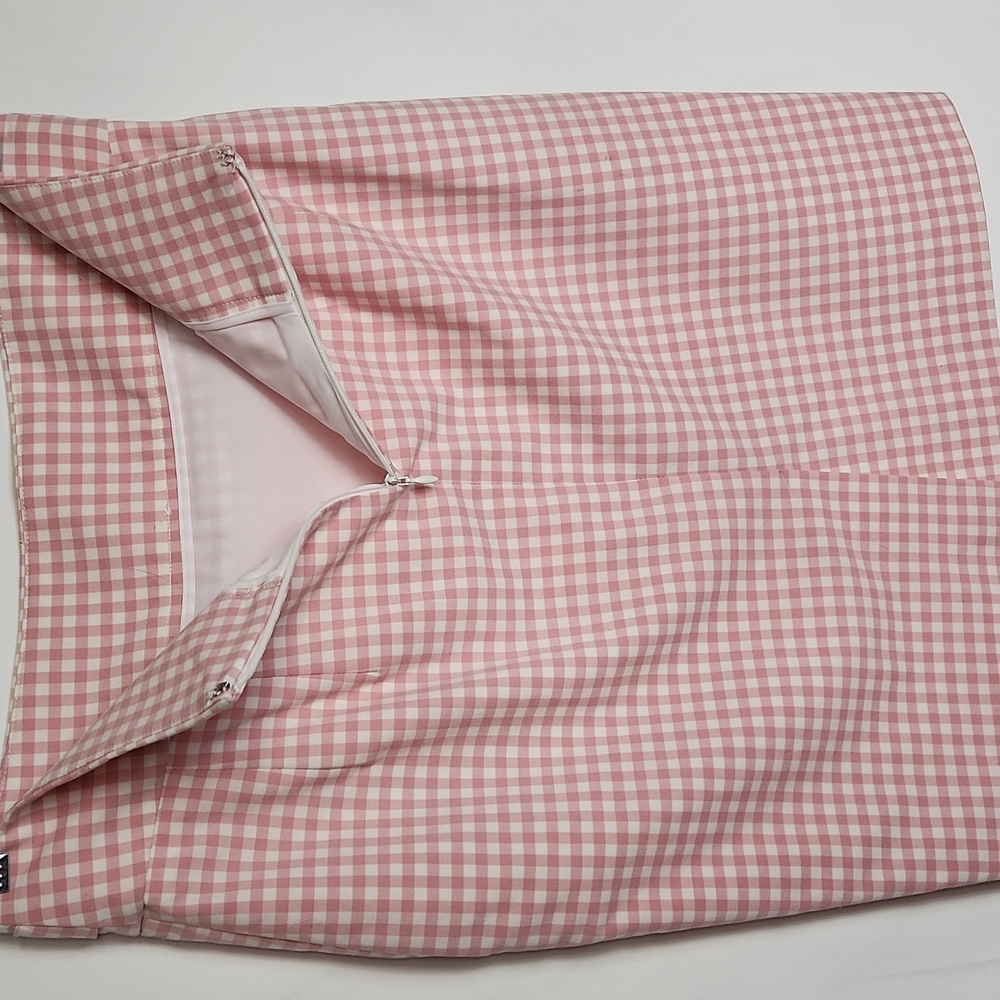 DKNY Pink Gingham Pencil Skirt - Picture 4 of 9